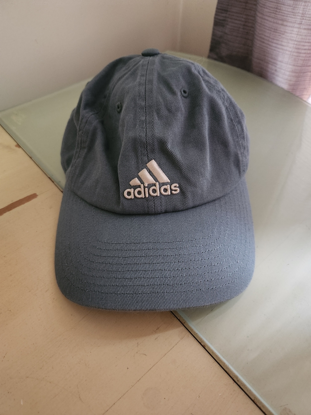 adidas muted blue embroidered logo baseball cap